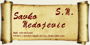 Savko Medojević vizit kartica